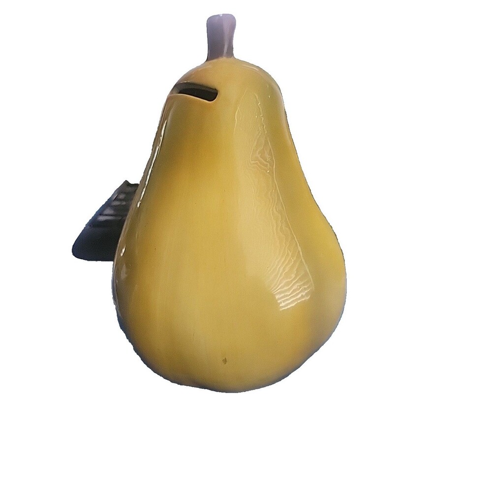 Vintage Ceramic Pear Bank 8" tall No Plug, small flea bite - Picture 4 of 11